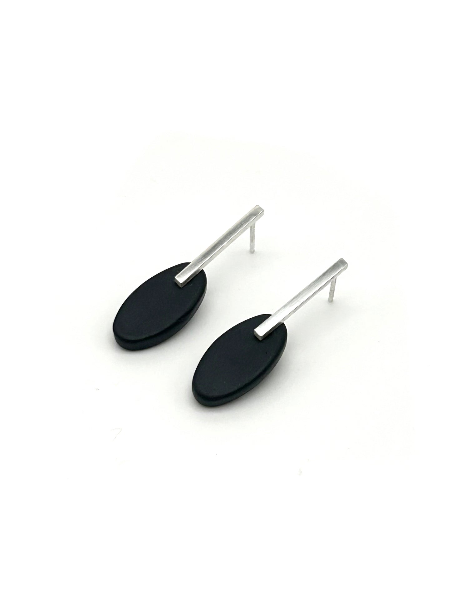 Oval and Bar Earrings