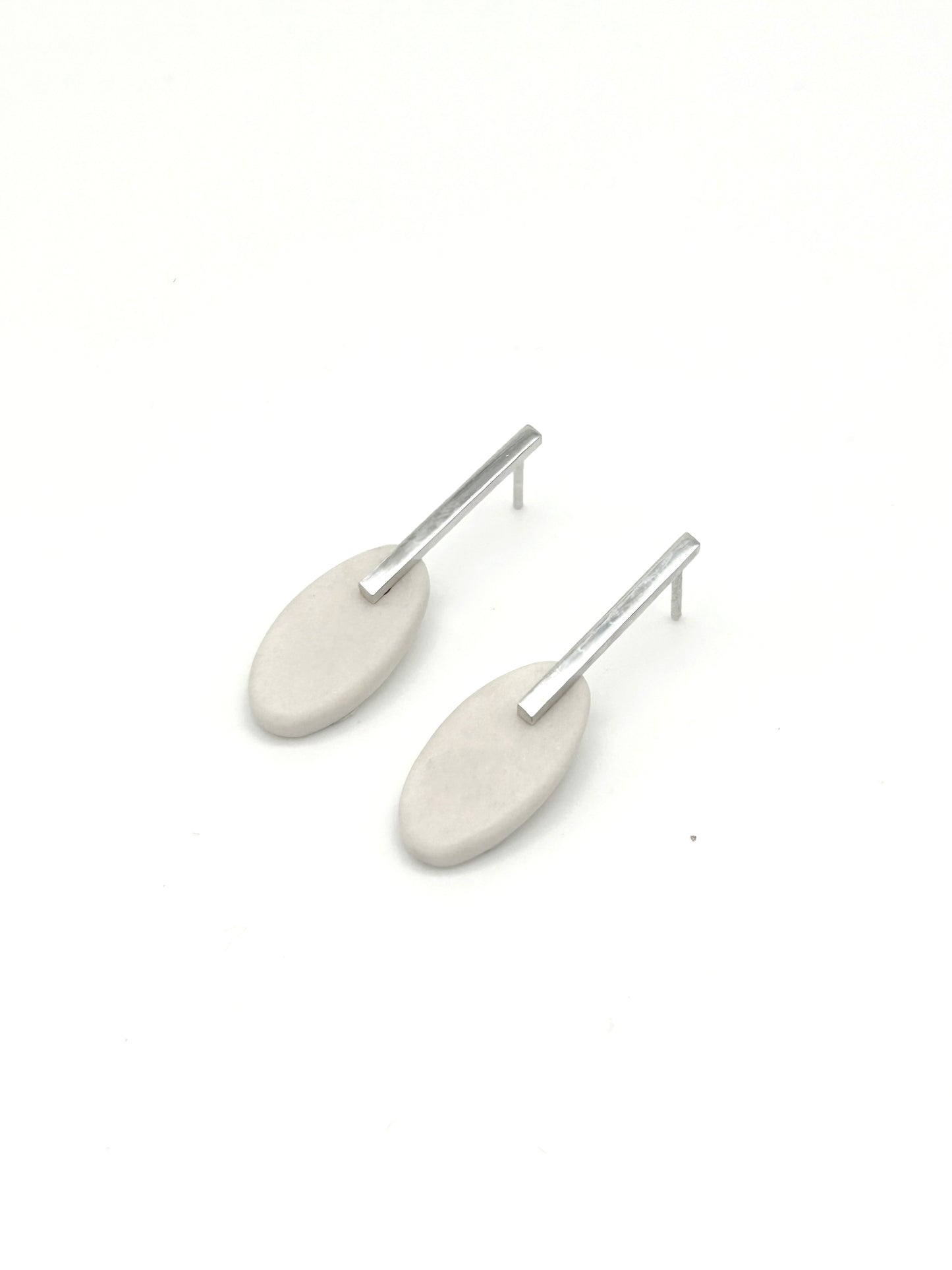 Oval and Bar Earrings