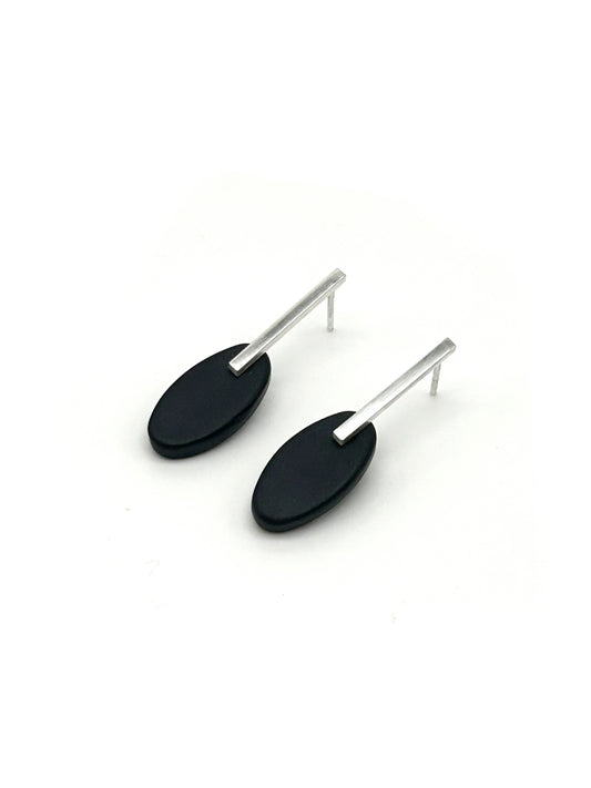 Oval and Bar Earrings
