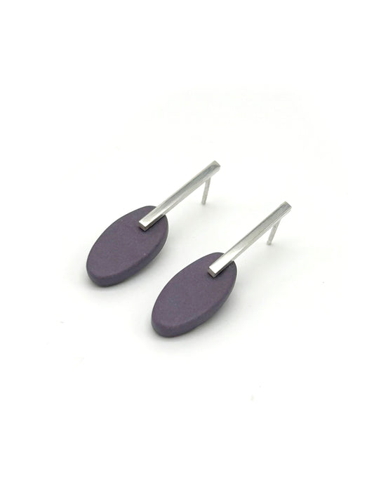 Oval and Bar Earrings
