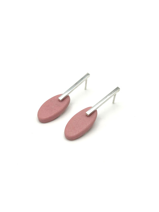 Oval and Bar Earrings