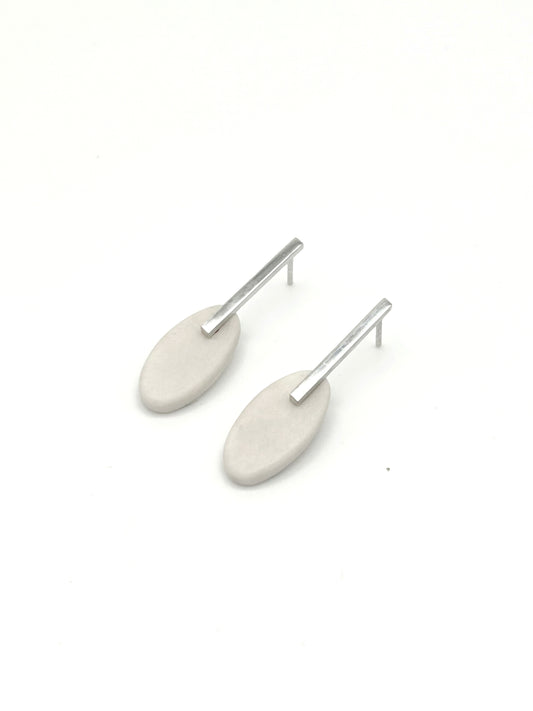 Oval and Bar Earrings