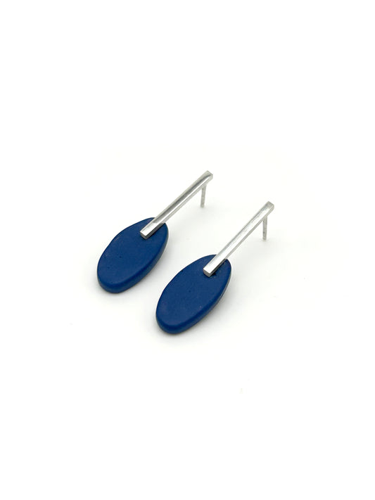 Oval and Bar Earrings